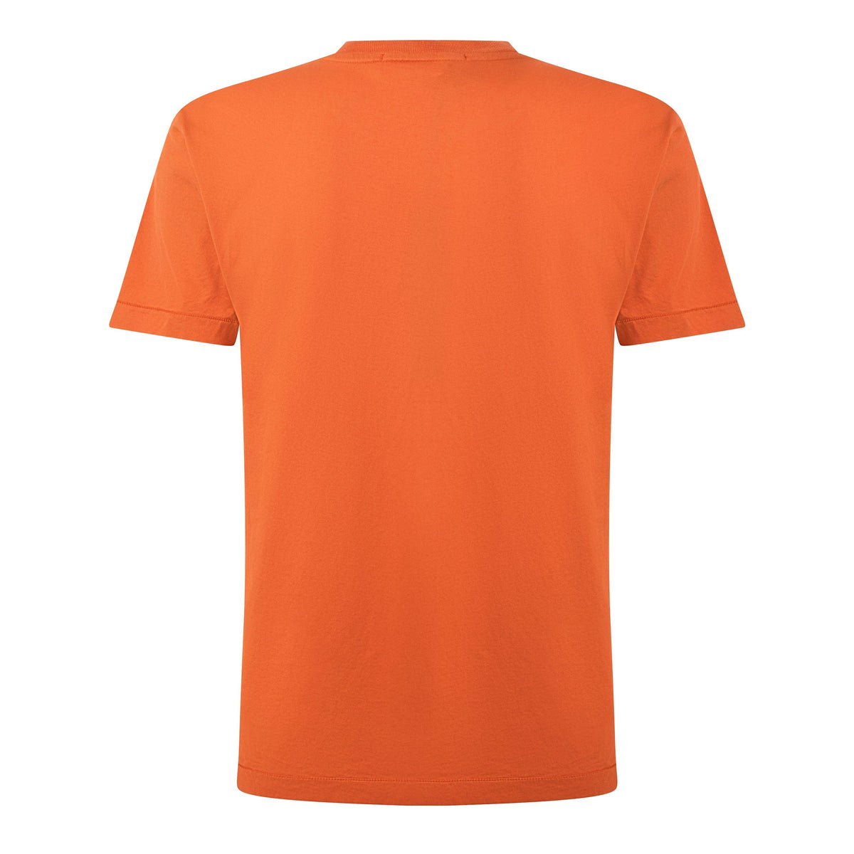 B Orange V003B - Stone Island - Men's Cotton Compass Logo Patch T-Shirt - 2