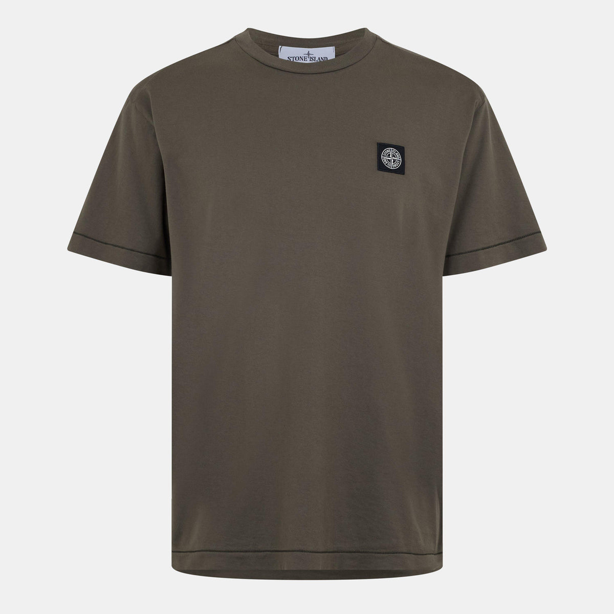 Verde Mil V0054 - Stone Island - Men's Cotton Compass Logo Patch T-Shirt - 1