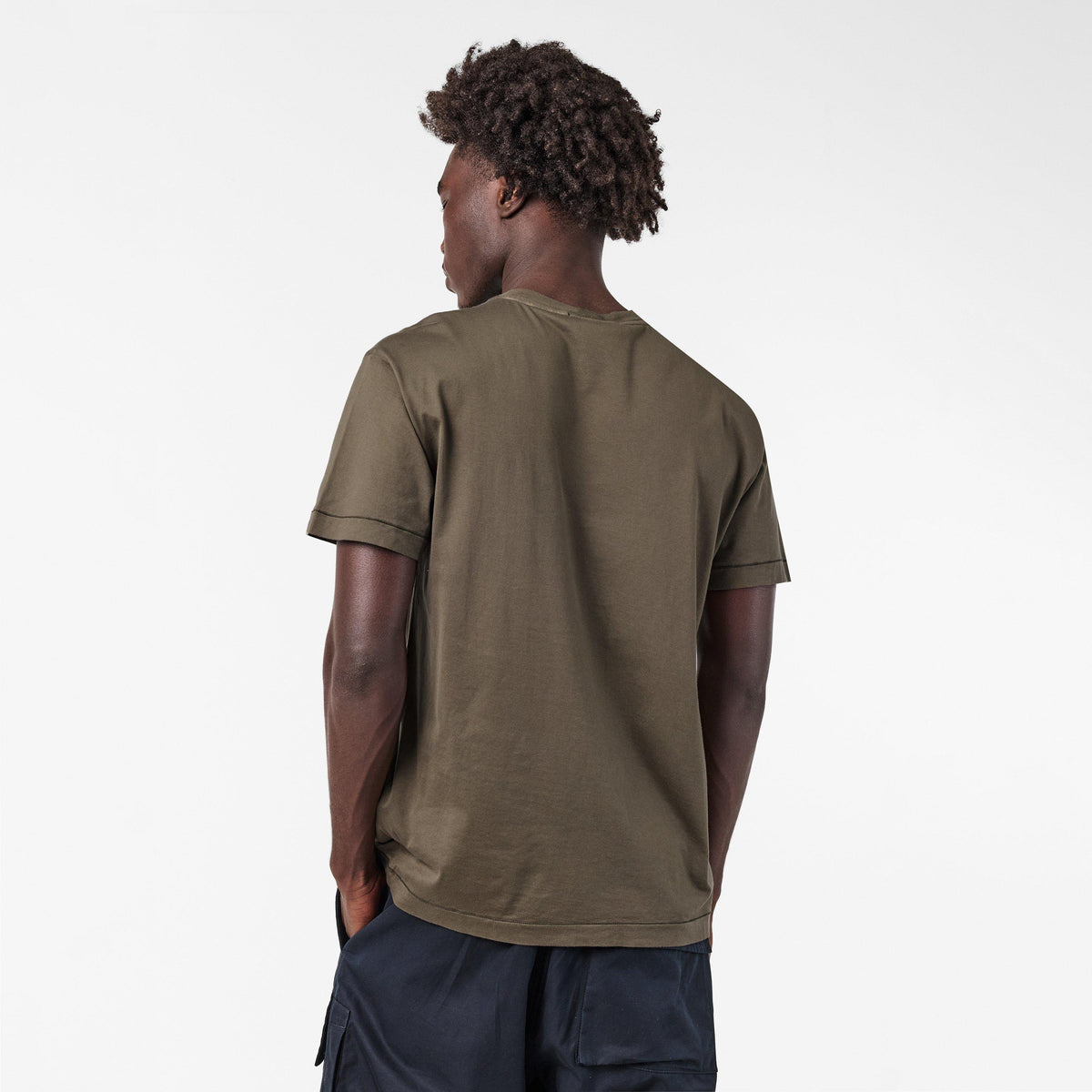 Verde Mil V0054 - Stone Island - Men's Cotton Compass Logo Patch T-Shirt - 4