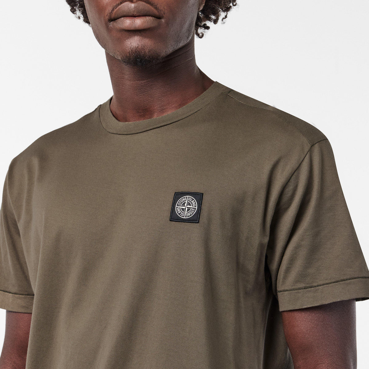 Verde Mil V0054 - Stone Island - Men's Cotton Compass Logo Patch T-Shirt - 5