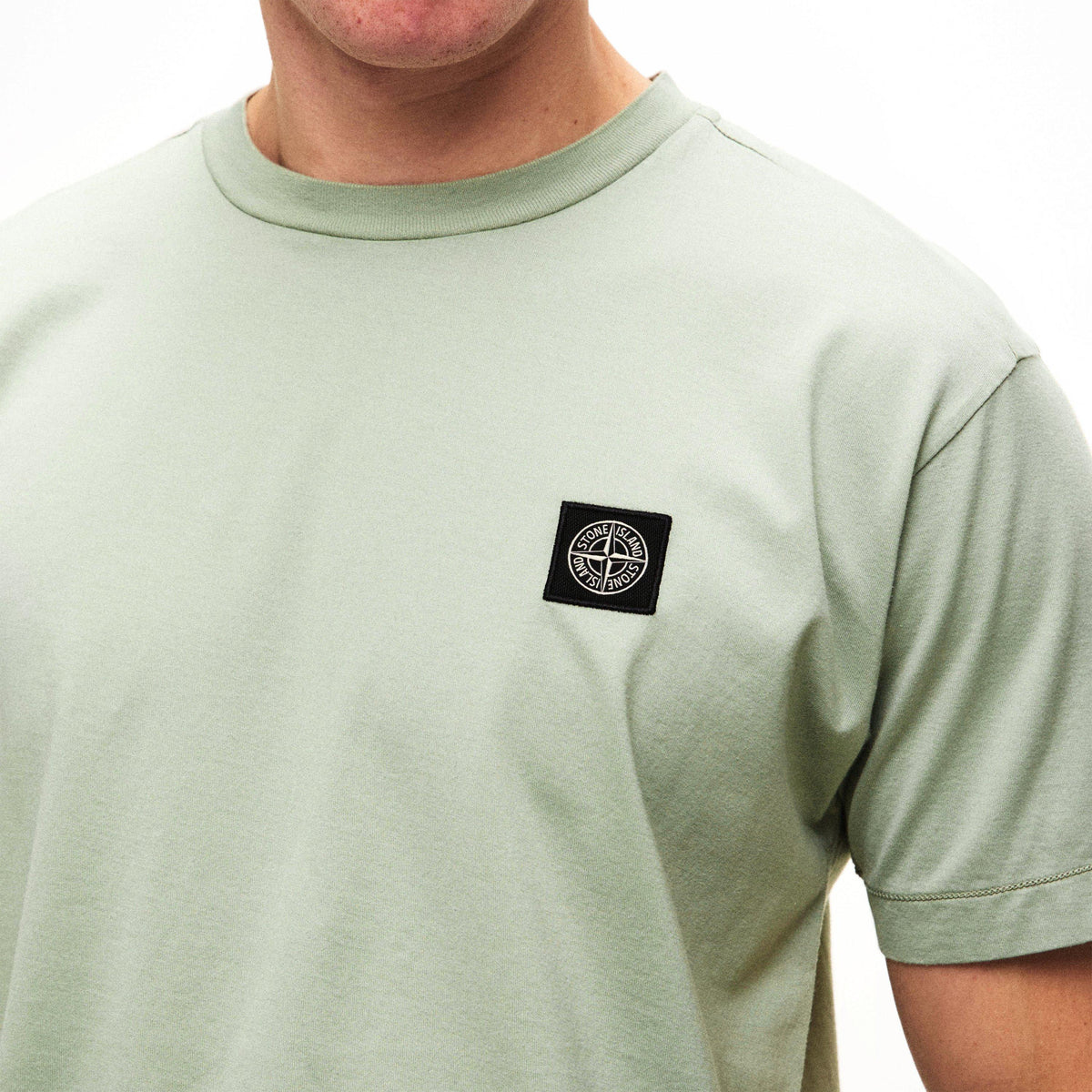Sage V0055 - Stone Island - Men's Cotton Compass Logo Patch T-Shirt - 5