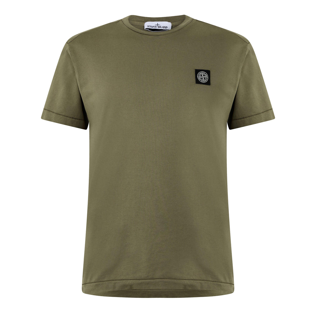 Mil Green V005G - Stone Island - Men's Cotton Compass Logo Patch T-Shirt - 1