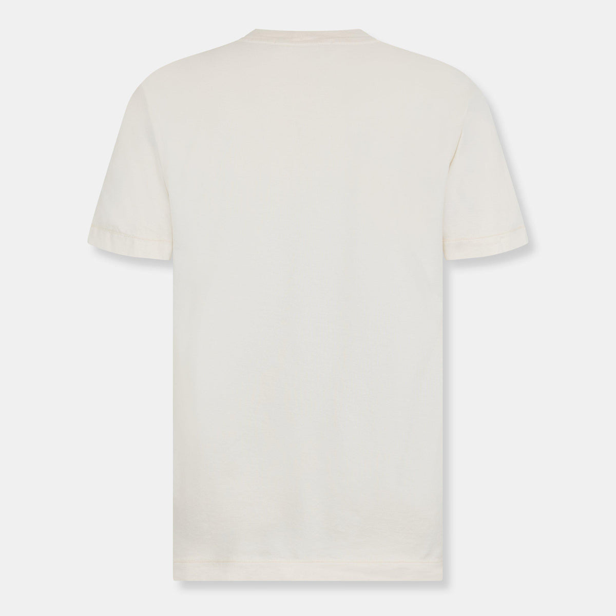 Ivory V0093 - Stone Island - Men's Cotton Compass Logo Patch T-Shirt - 2