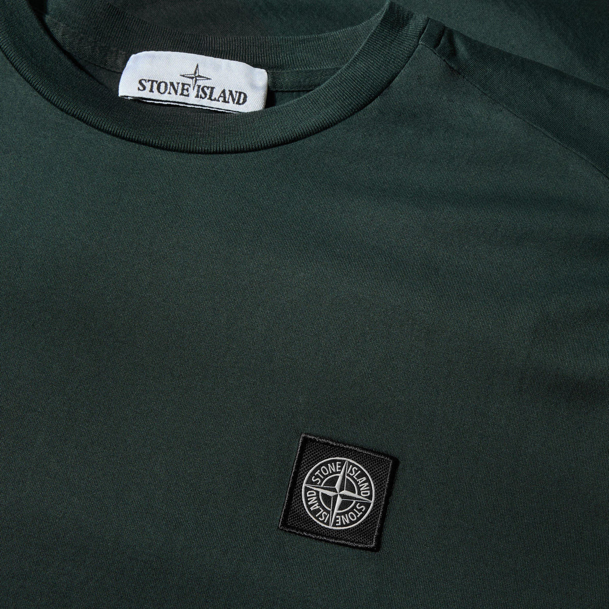 Dk Green V005S - Stone Island - Men's Cotton Compass Logo Patch T-Shirt - 3