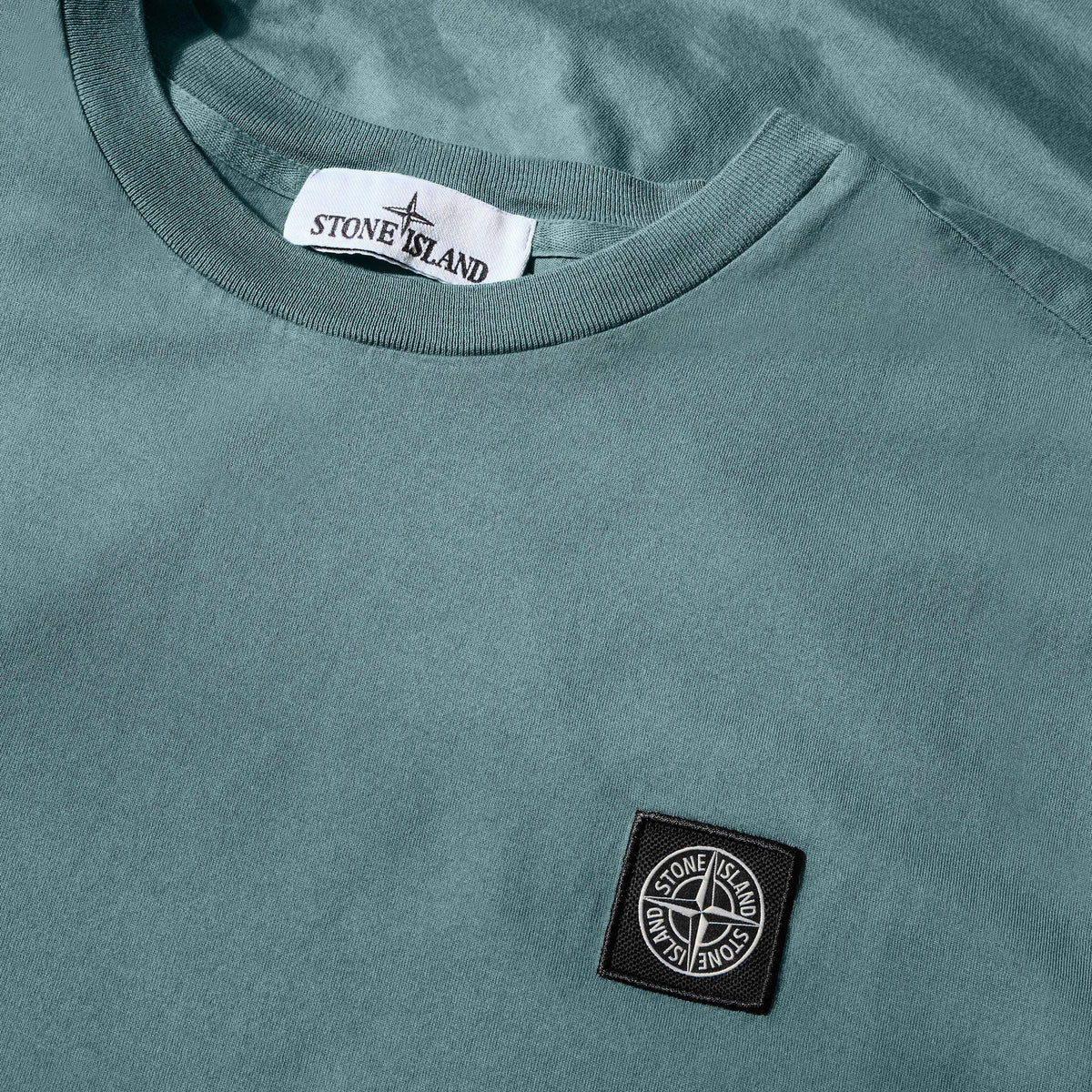 O Green V005T - Stone Island - Men's Cotton Compass Logo Patch T-Shirt - 3