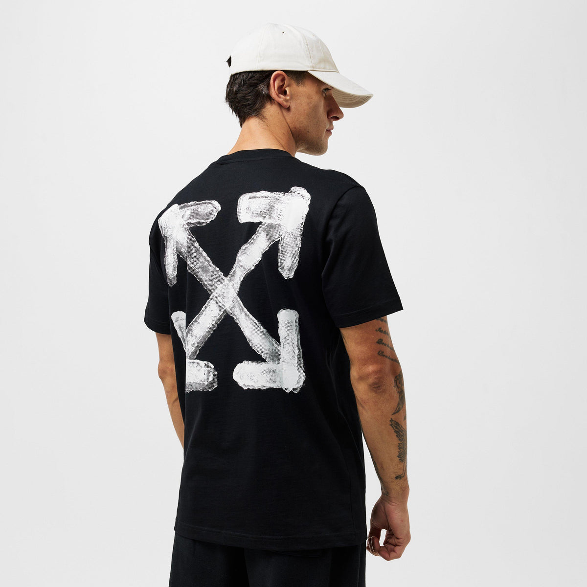 Black-White - Off White - Men's Spray Arrow T-Shirt - 4