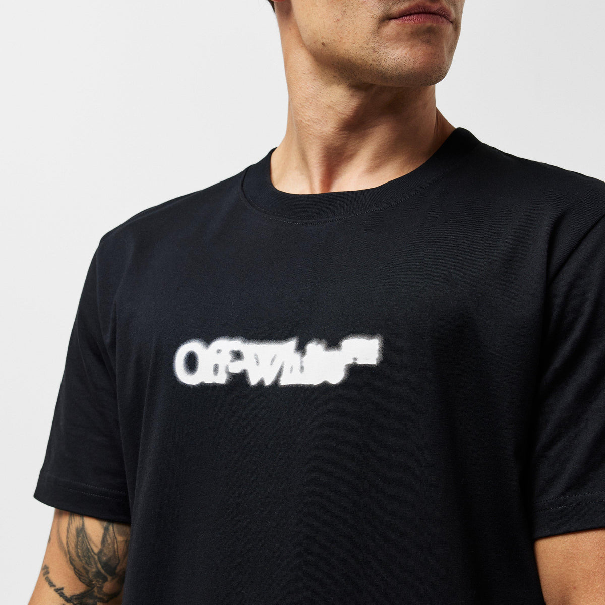Black-White - Off White - Men's Spray Arrow T-Shirt - 5