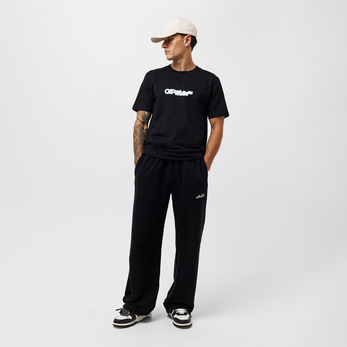 Black-White - Off White - Men's Spray Arrow T-Shirt - 6