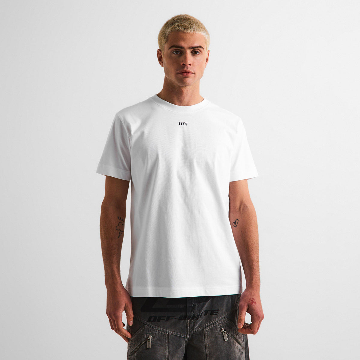 White - Off White - Men's Slim Fit T-Shirt - 3