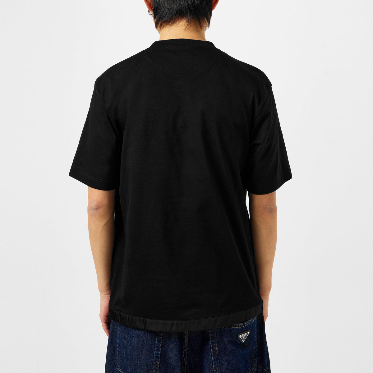 Nero - Prada - Men'S Plain Cotton Badge Pocket T-Shirt - 4