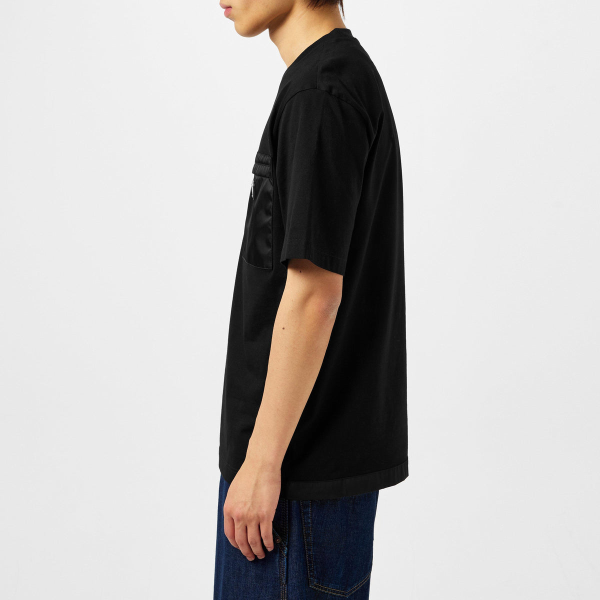 Nero - Prada - Men'S Plain Cotton Badge Pocket T-Shirt - 5