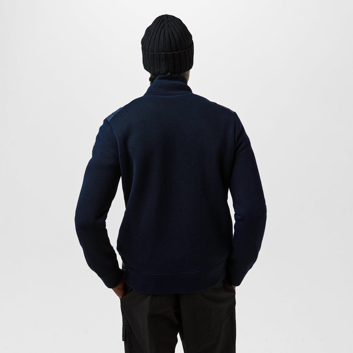 Navy 777 - Moncler - Men's  Wool Long Sleeve Full Zip Hybrid Jacket - 4