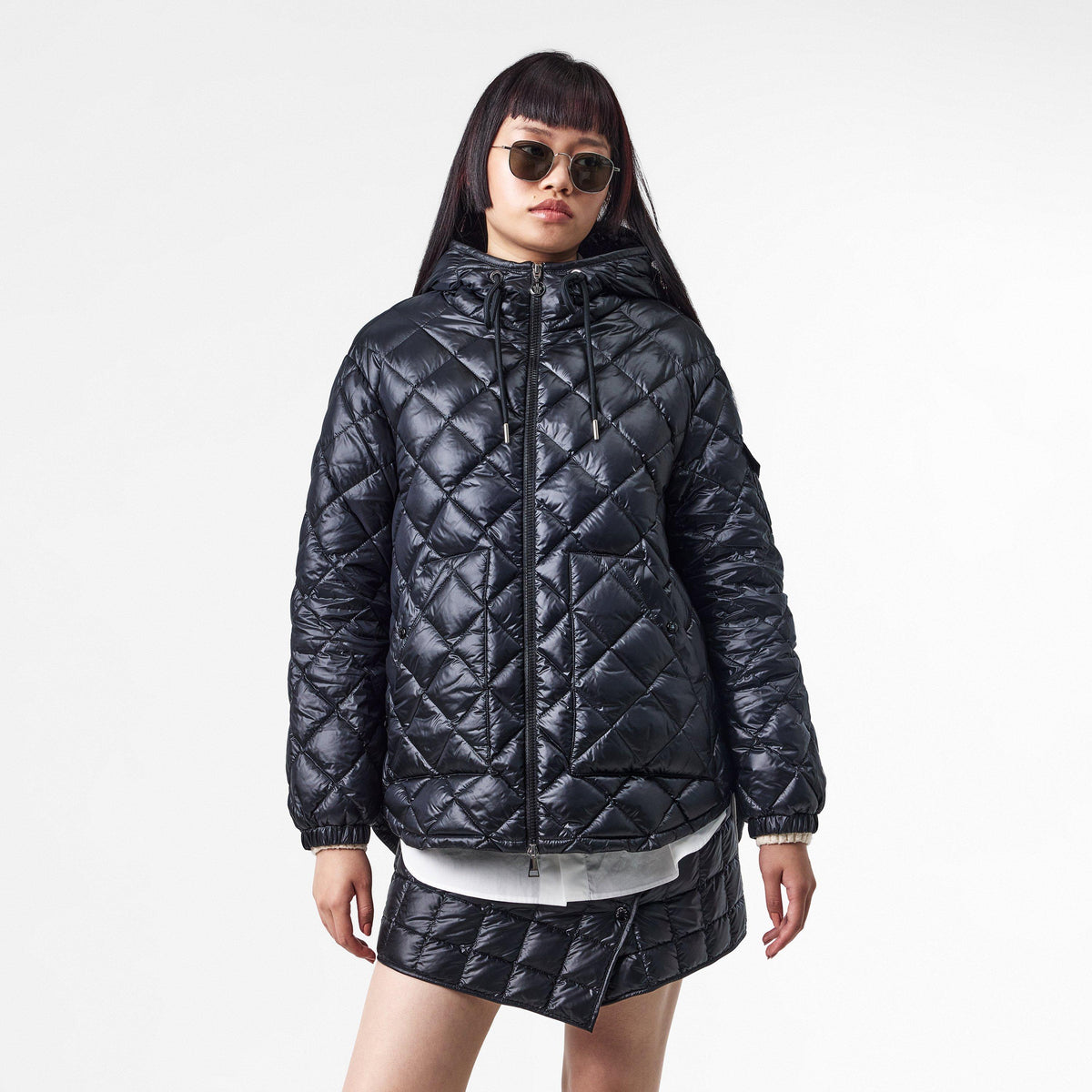 Black 999 - Moncler - Women's Diamond Quilted Snap-Button Overshirt - 3