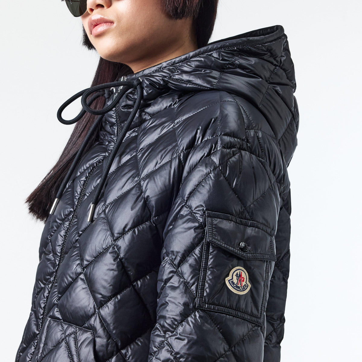 Black 999 - Moncler - Women's Diamond Quilted Snap-Button Overshirt - 5