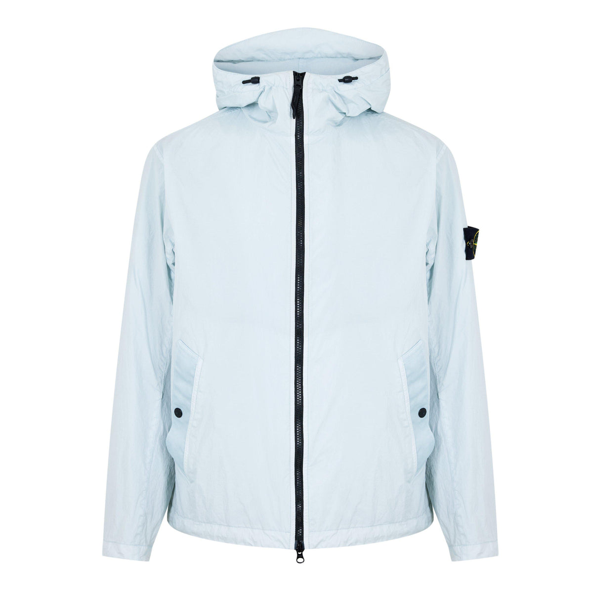 Sky Blue V0041 - Stone Island - Men's Crinkle Rep Hood Bomber Jacket - 1