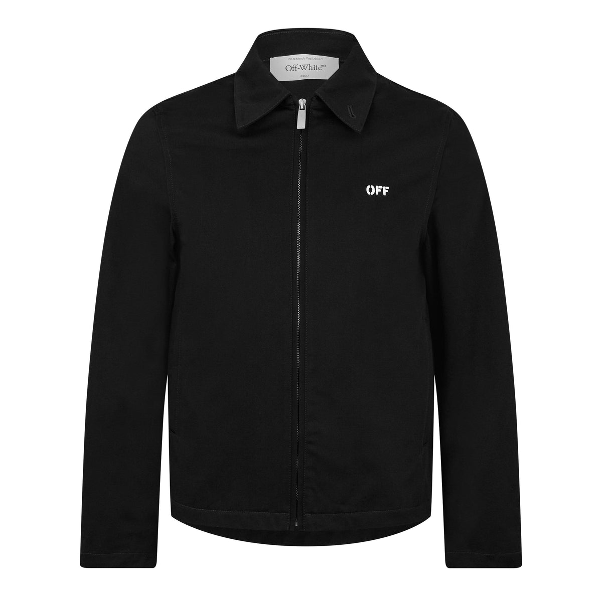 Black - Off White - Men's Arrow Long Sleeve Zip Overshirt - 7