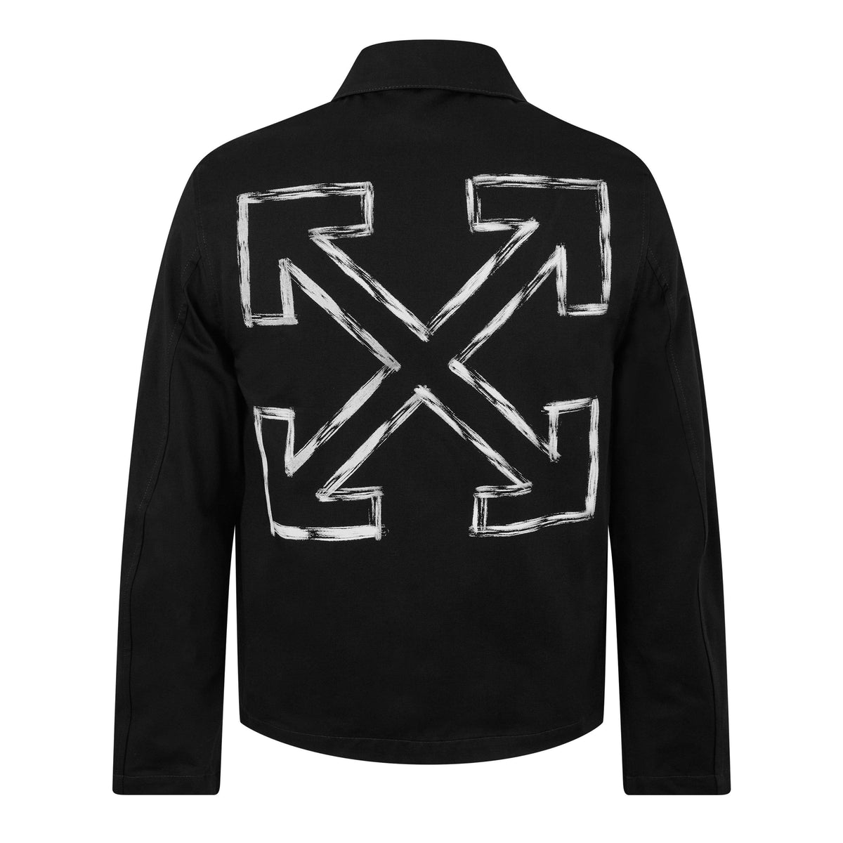 Black - Off White - Men's Arrow Long Sleeve Zip Overshirt - 8