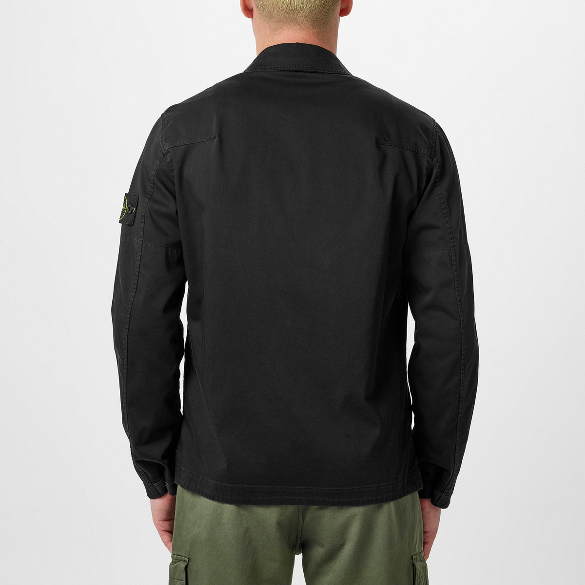 Nero V0029 - Stone Island - Men's Raso Cotton Long Sleeve Zip Overshirt - 4