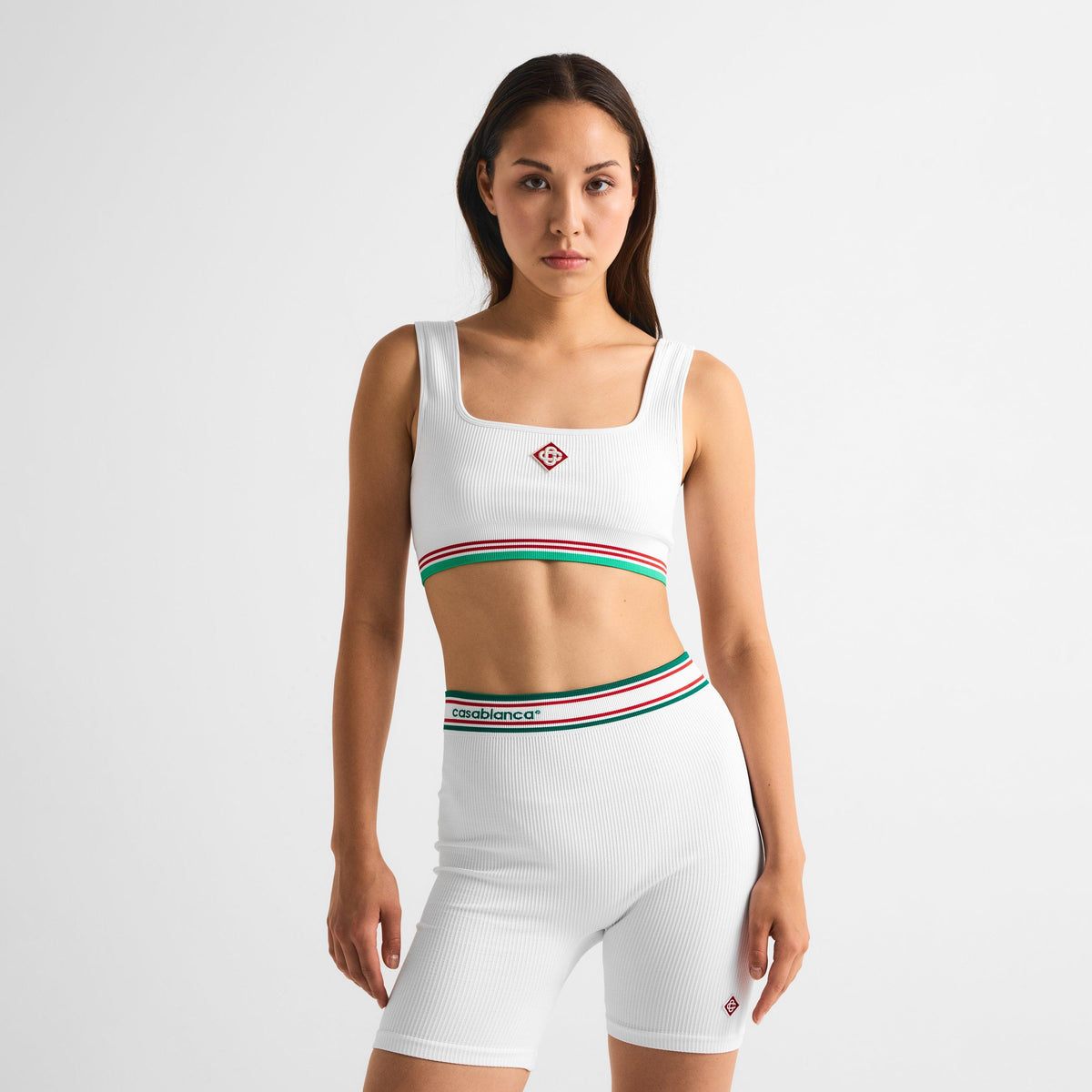 White - Casablanca - Women's Logo Nylon Seamless Cropped Vest - 3