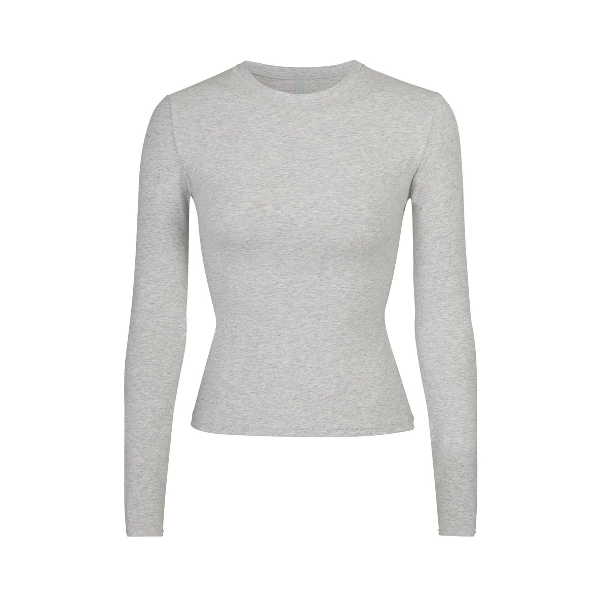 Light Hthr Grey - SKIMS - Womens Cotton Jersey Long-Sleeve T-Shirt - 1