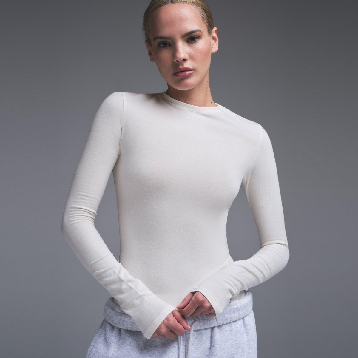 Marble - SKIMS - Womens Cotton Jersey Long-Sleeve T-Shirt - 2