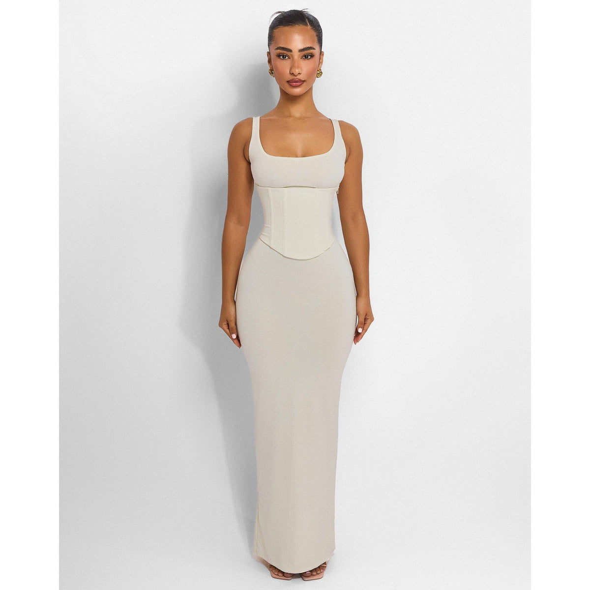 Cream - Mars The Label - Womens Sandra Scoop Maxi Dress - 1