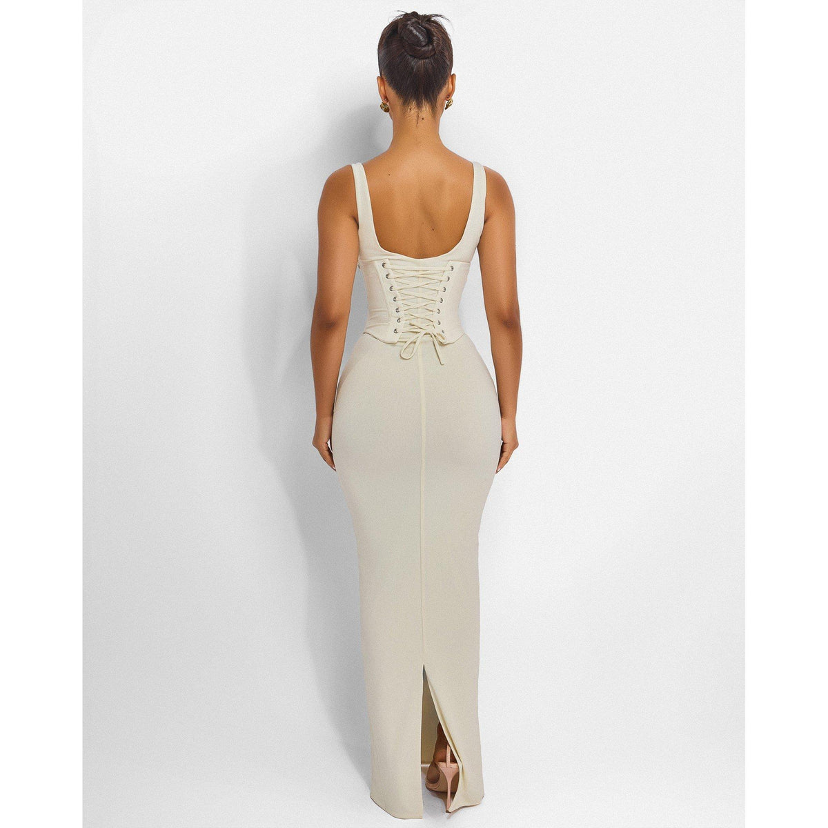 Cream - Mars The Label - Womens Sandra Scoop Maxi Dress - 3