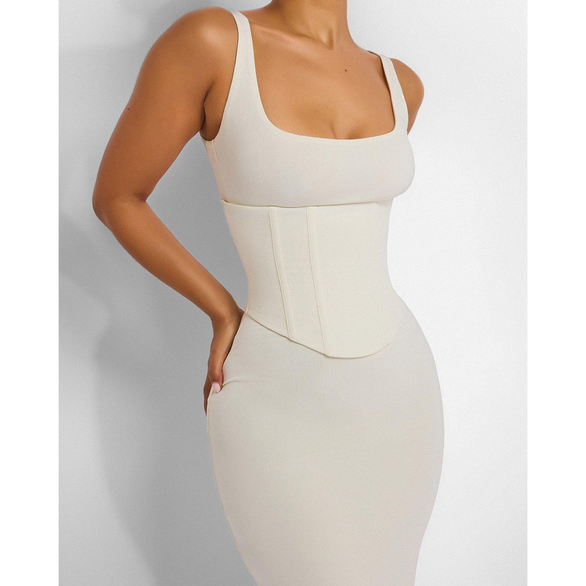 Cream - Mars The Label - Womens Sandra Scoop Maxi Dress - 4
