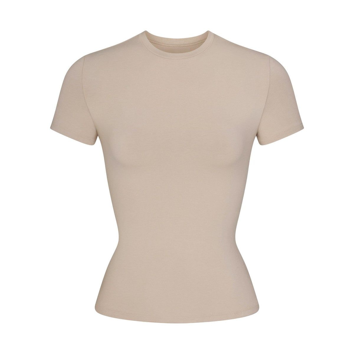 STONE - SKIMS - Women’s Cotton Jersey Short Sleeve Fitted T-Shirt - 1