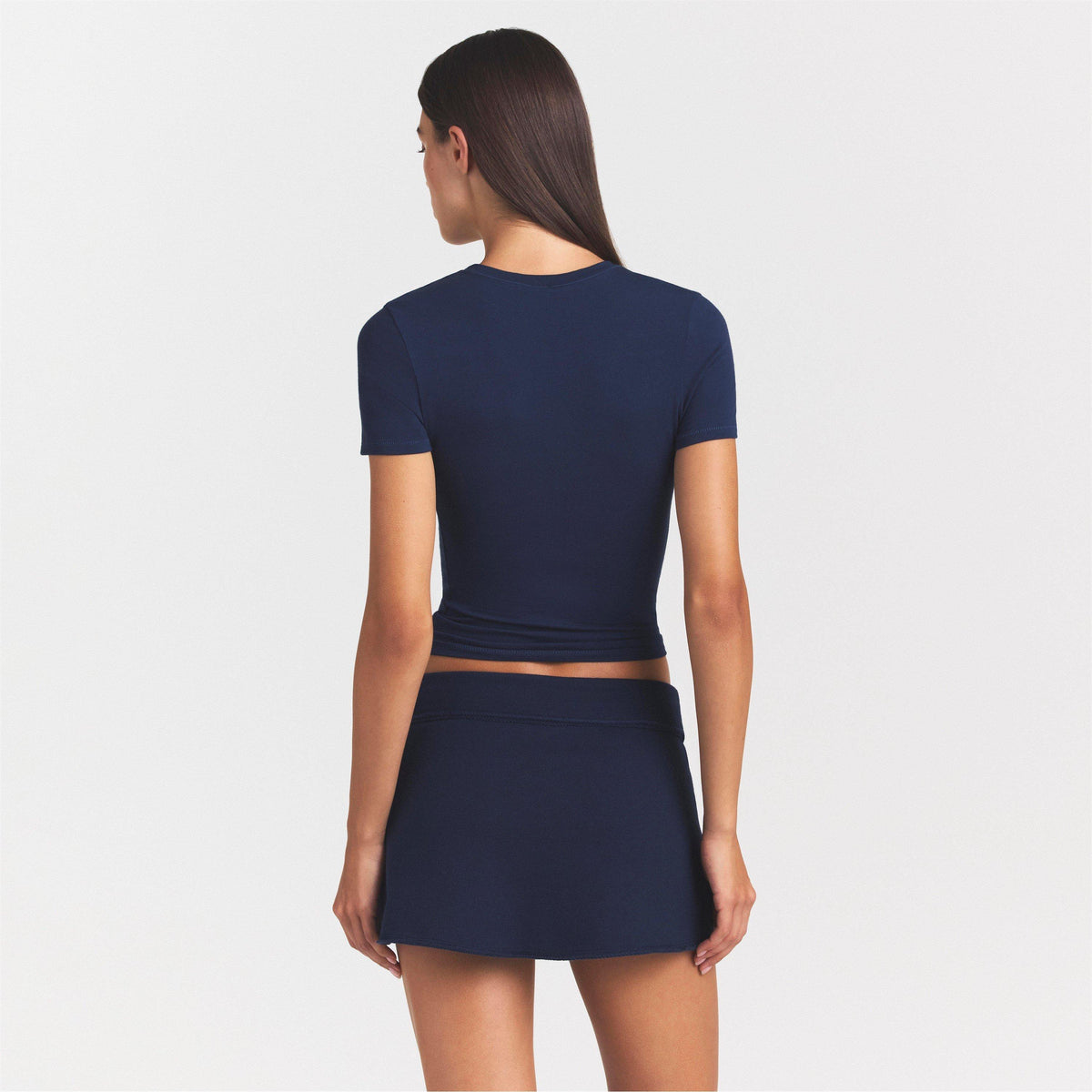 NAVY - SKIMS - Women’s Cotton Jersey Short Sleeve Fitted T-Shirt - 3