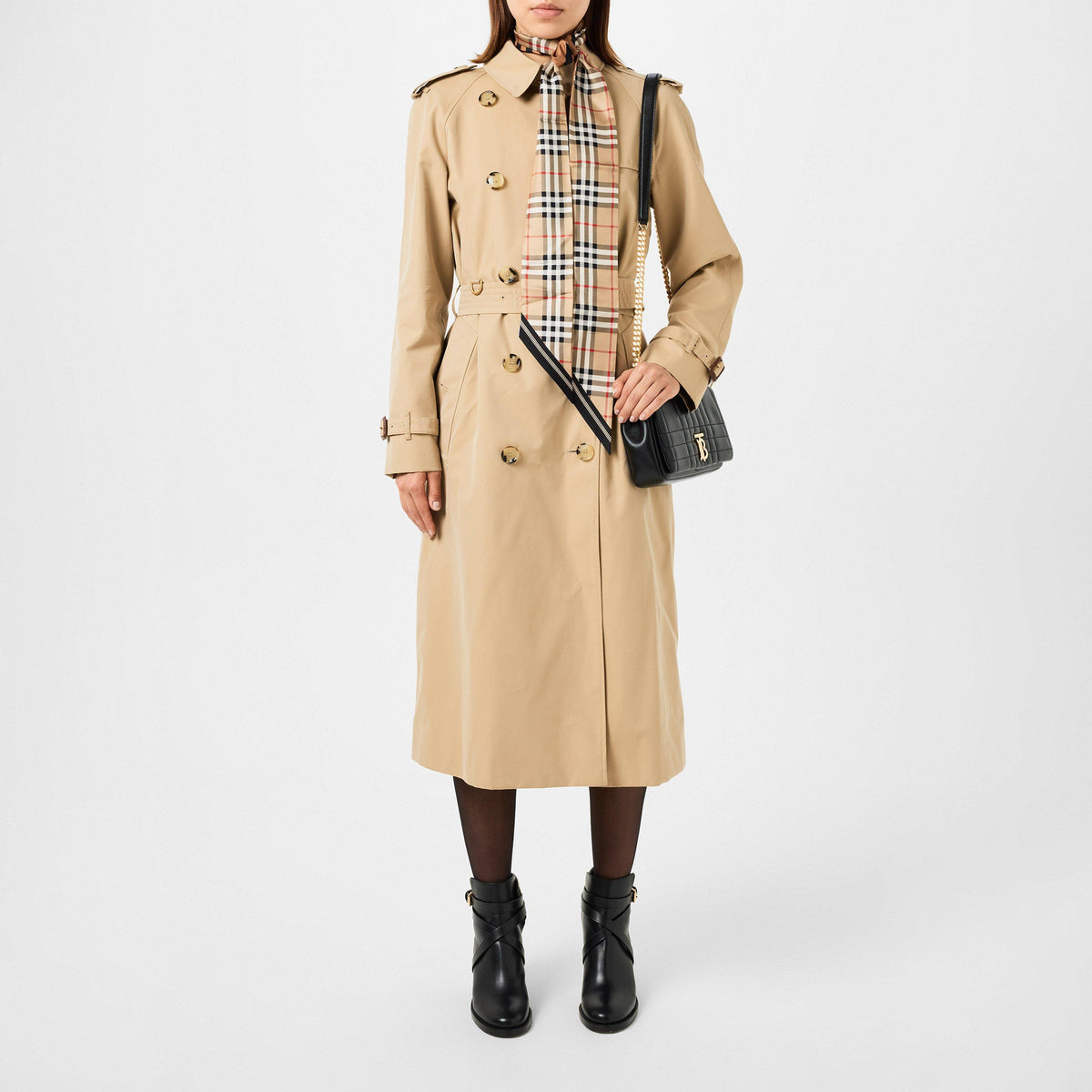Honey A1366 - Burberry - Women's Waterloo Heritage Cotton Water Resistant Long Sleeve Double Breasted Trench Coat - 3