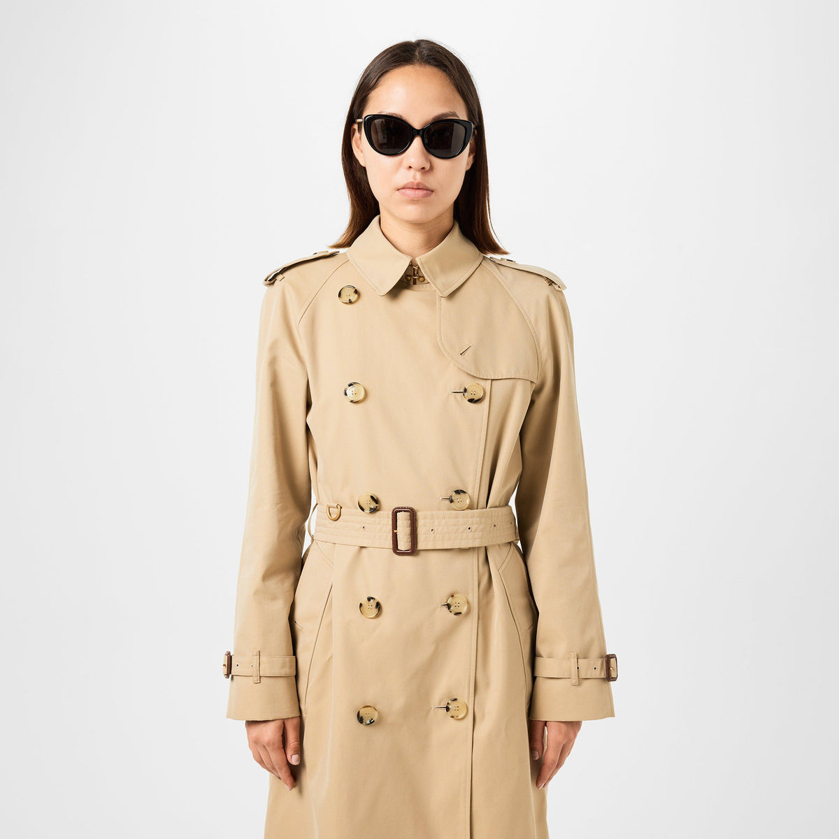 Honey A1366 - Burberry - Women's Waterloo Heritage Cotton Water Resistant Long Sleeve Double Breasted Trench Coat - 5