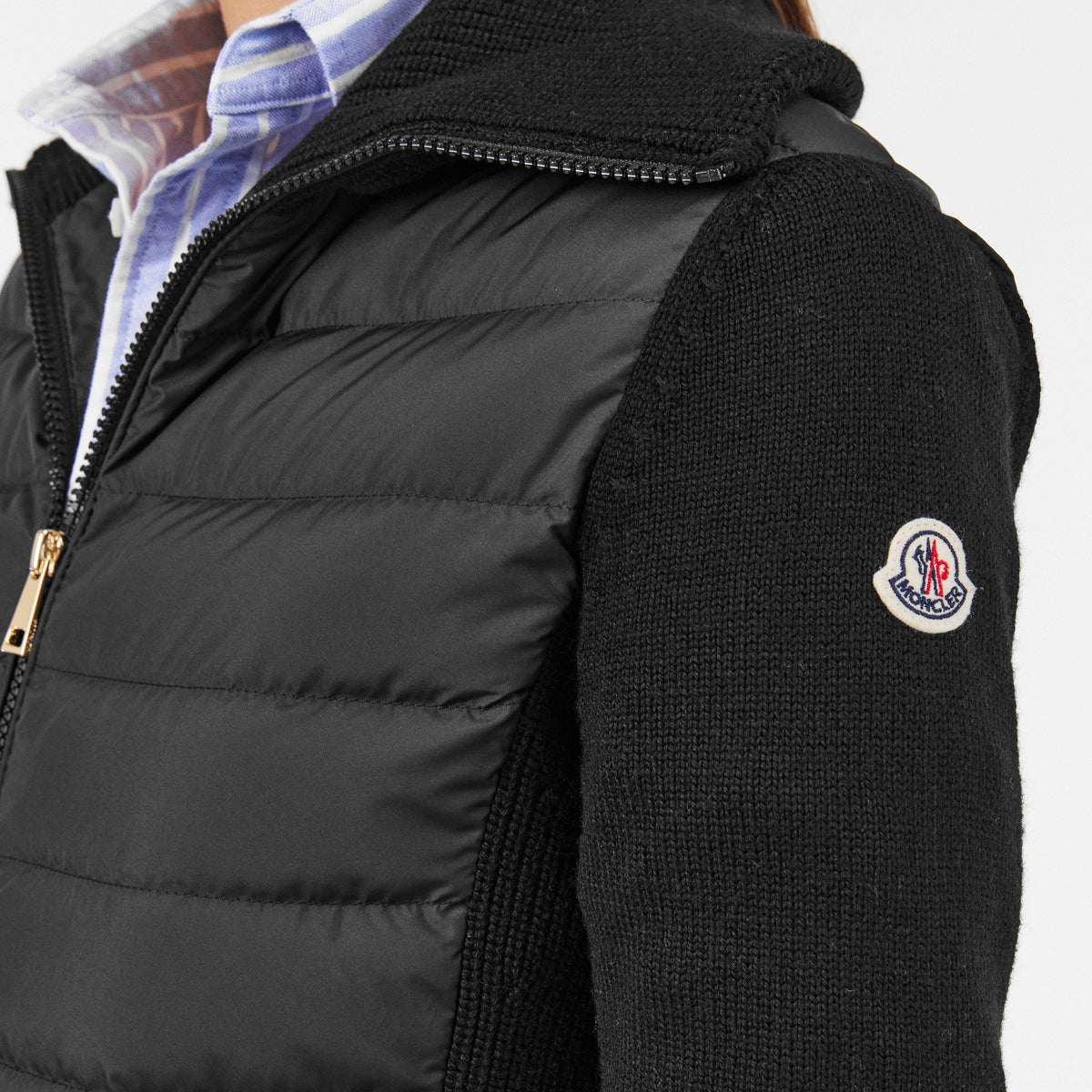 Black 999 - Moncler - Women's Insulated Weather Resistant Hybrid Jacket - 5
