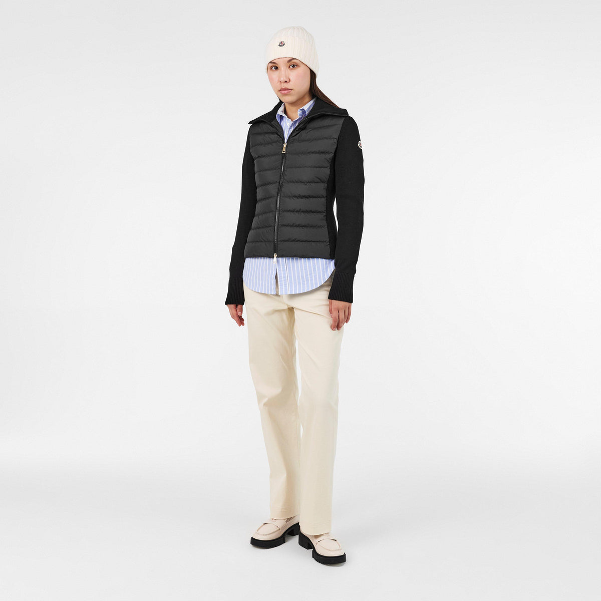 Black 999 - Moncler - Women's Insulated Weather Resistant Hybrid Jacket - 6