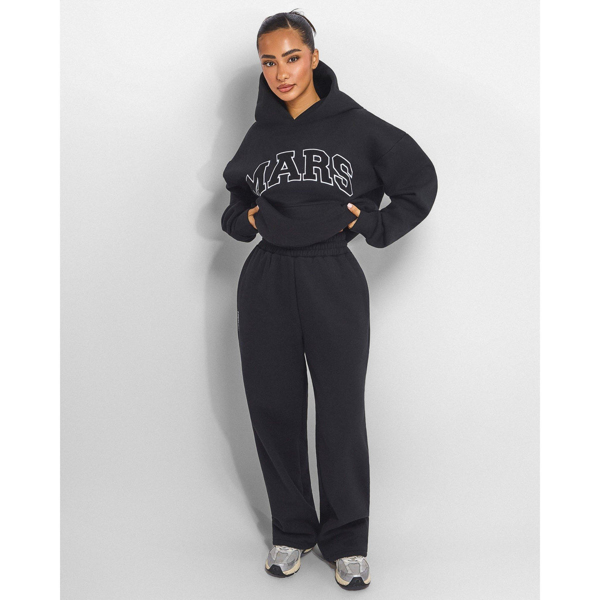 Black - Mars The Label - Womens Varsity Hoodie - 3