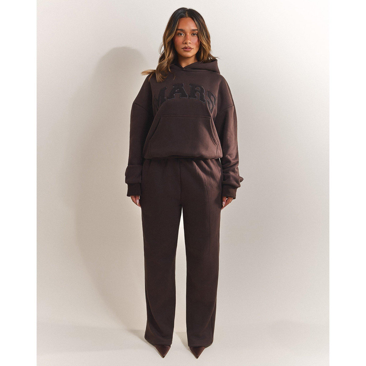 Choc Brown - Mars The Label - Womens Varsity Hoodie - 3
