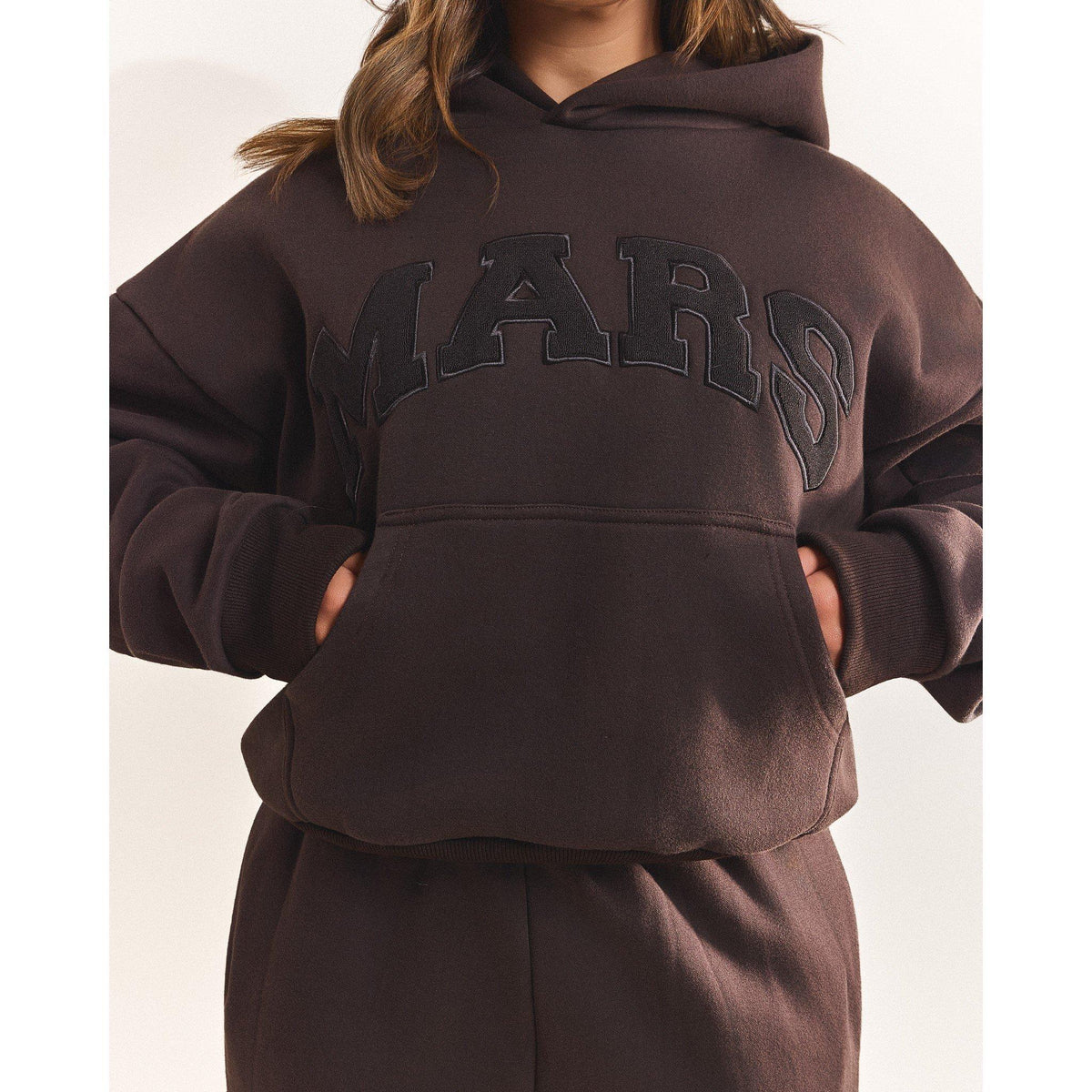 Choc Brown - Mars The Label - Womens Varsity Hoodie - 4