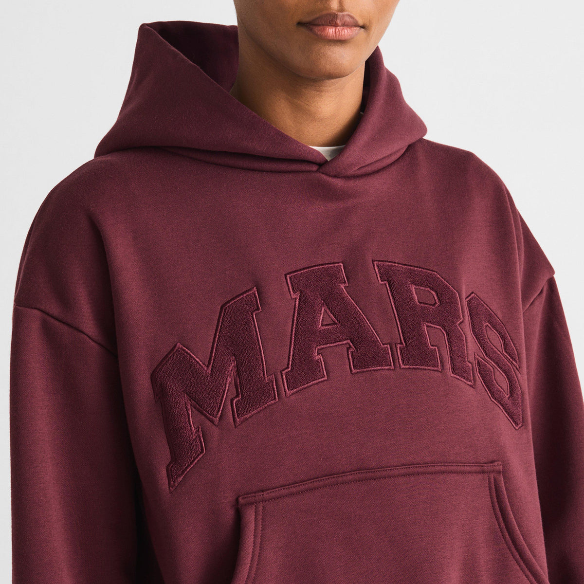 Burgundy - Mars The Label - Womens Varsity Hoodie - 5