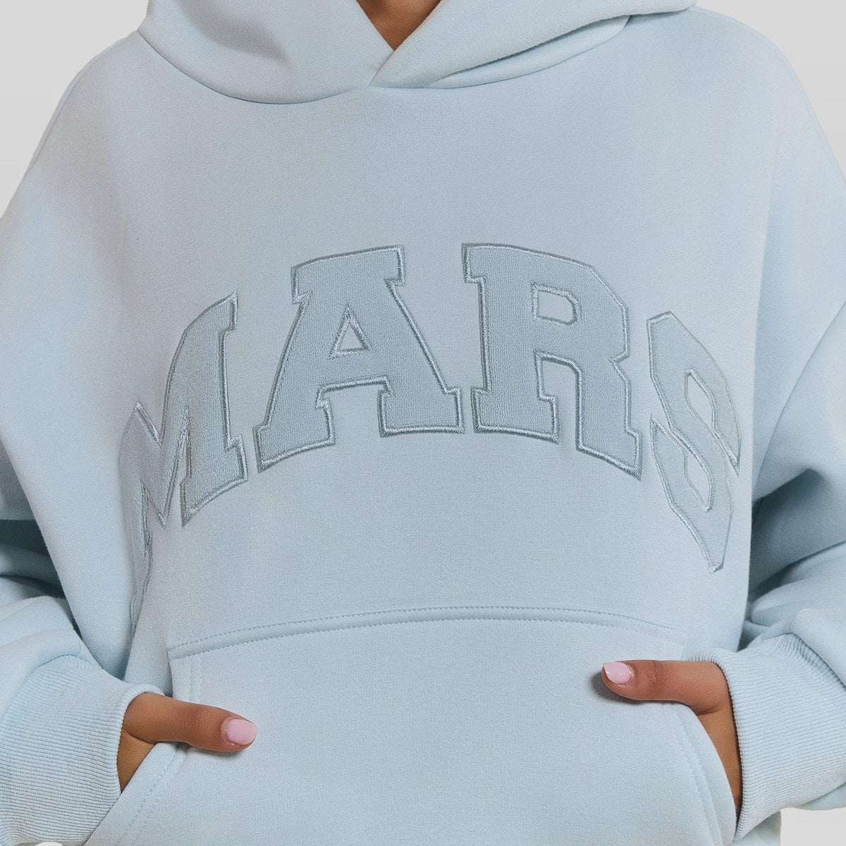 Baby Blue - Mars The Label - Womens Varsity Hoodie - 4