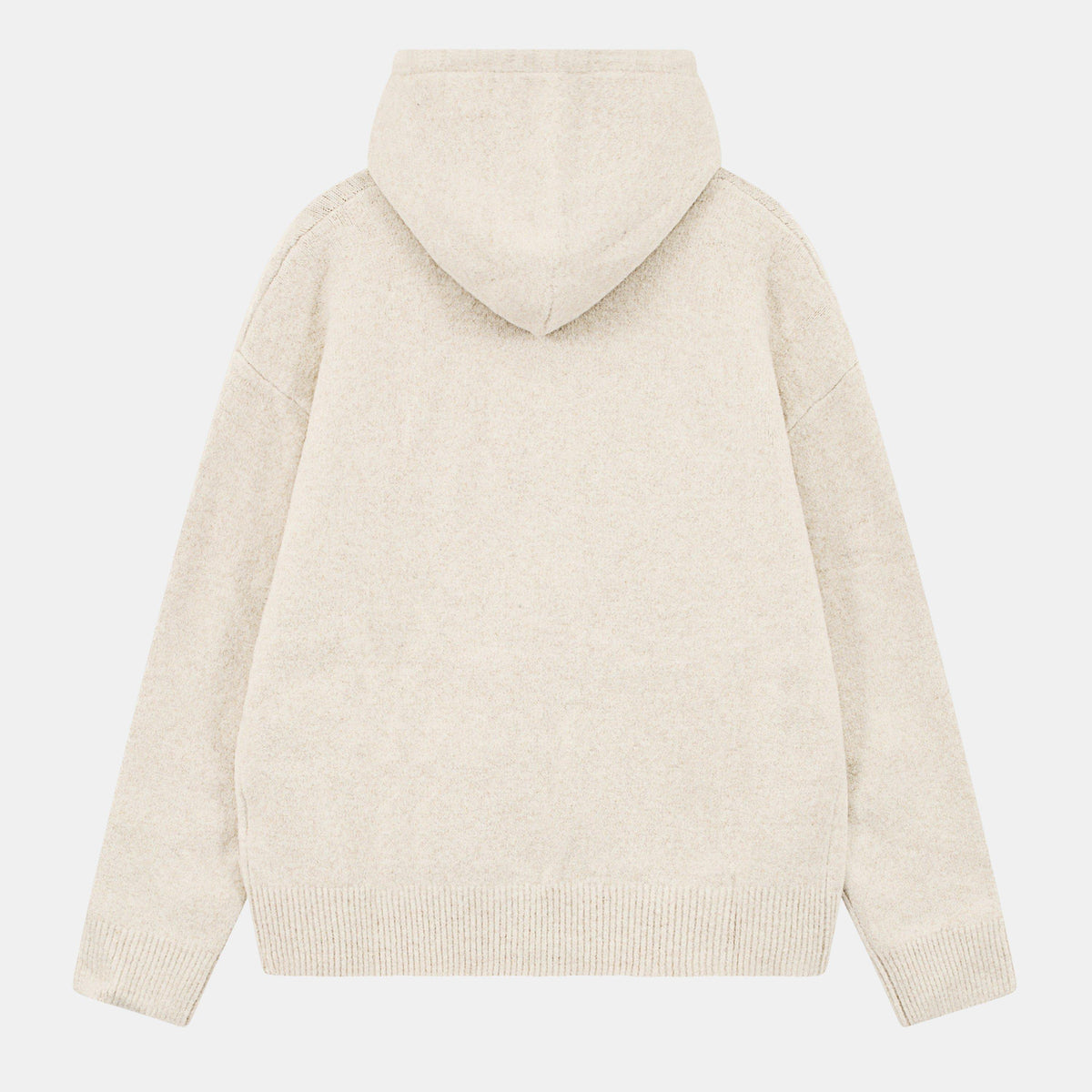 Beige - The Couture Club - Womens Fluffy Knit Zip Hoodie - 2