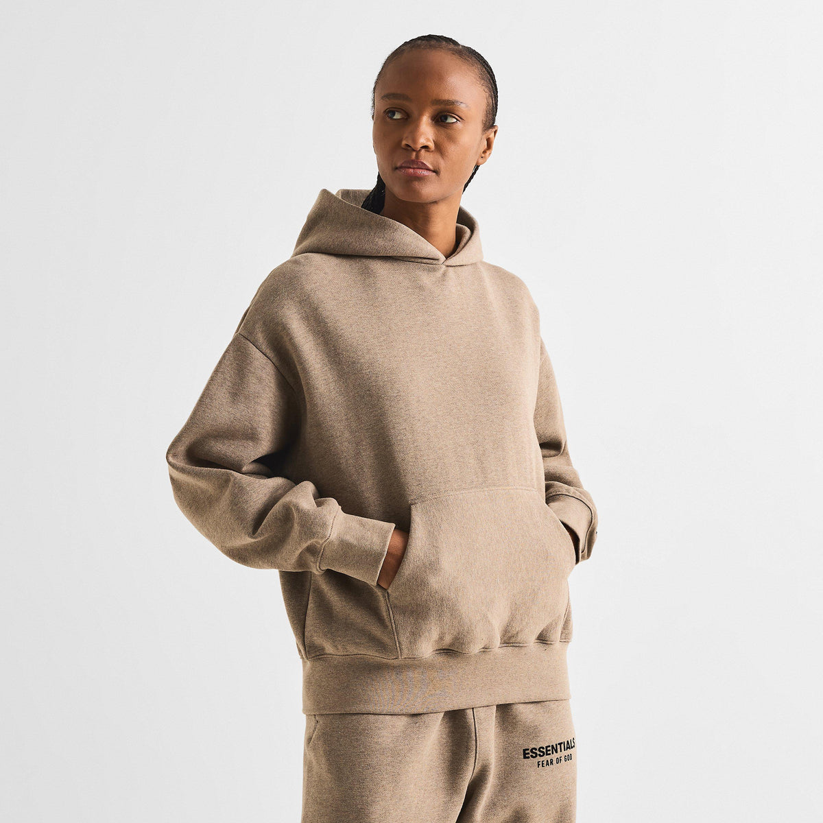 Grey - Fear Of God Essentials - Women's Overhead Hoodie - 3