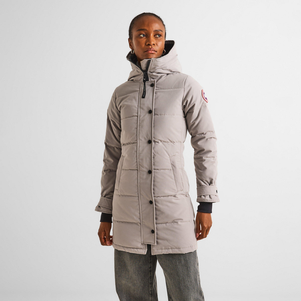 Limestone - Canada Goose - Women's Shelburne Water Resistant Arctic Tech Duck Down Mid-Length Hooded Parka - 3