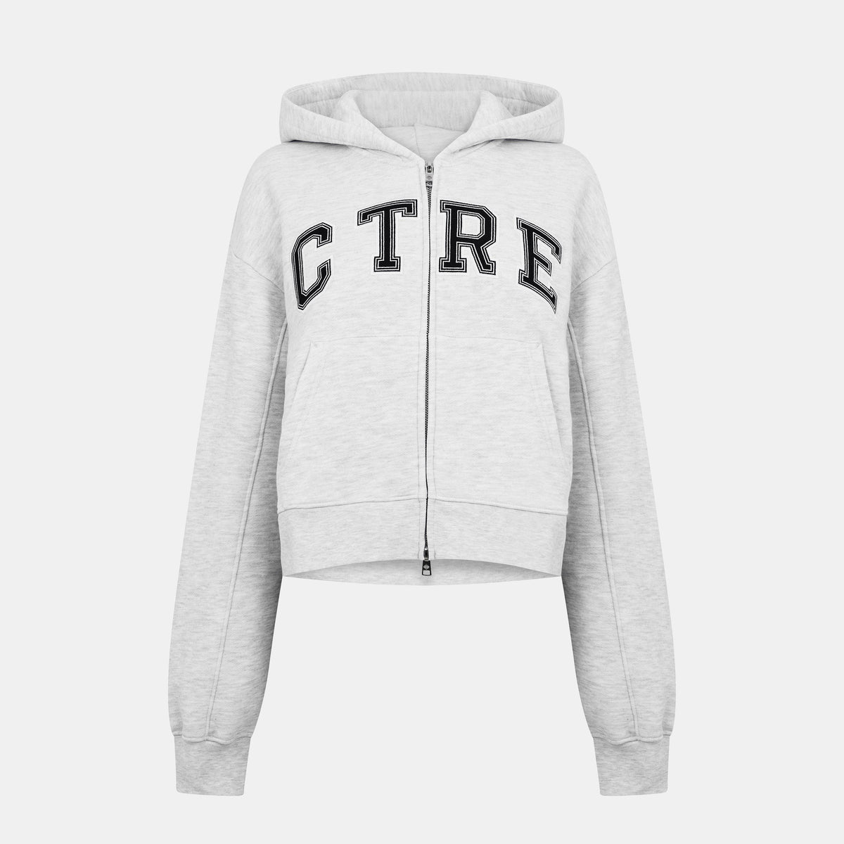 Grey - The Couture Club - Womens CTRE Applique Zip Hoodie - 1
