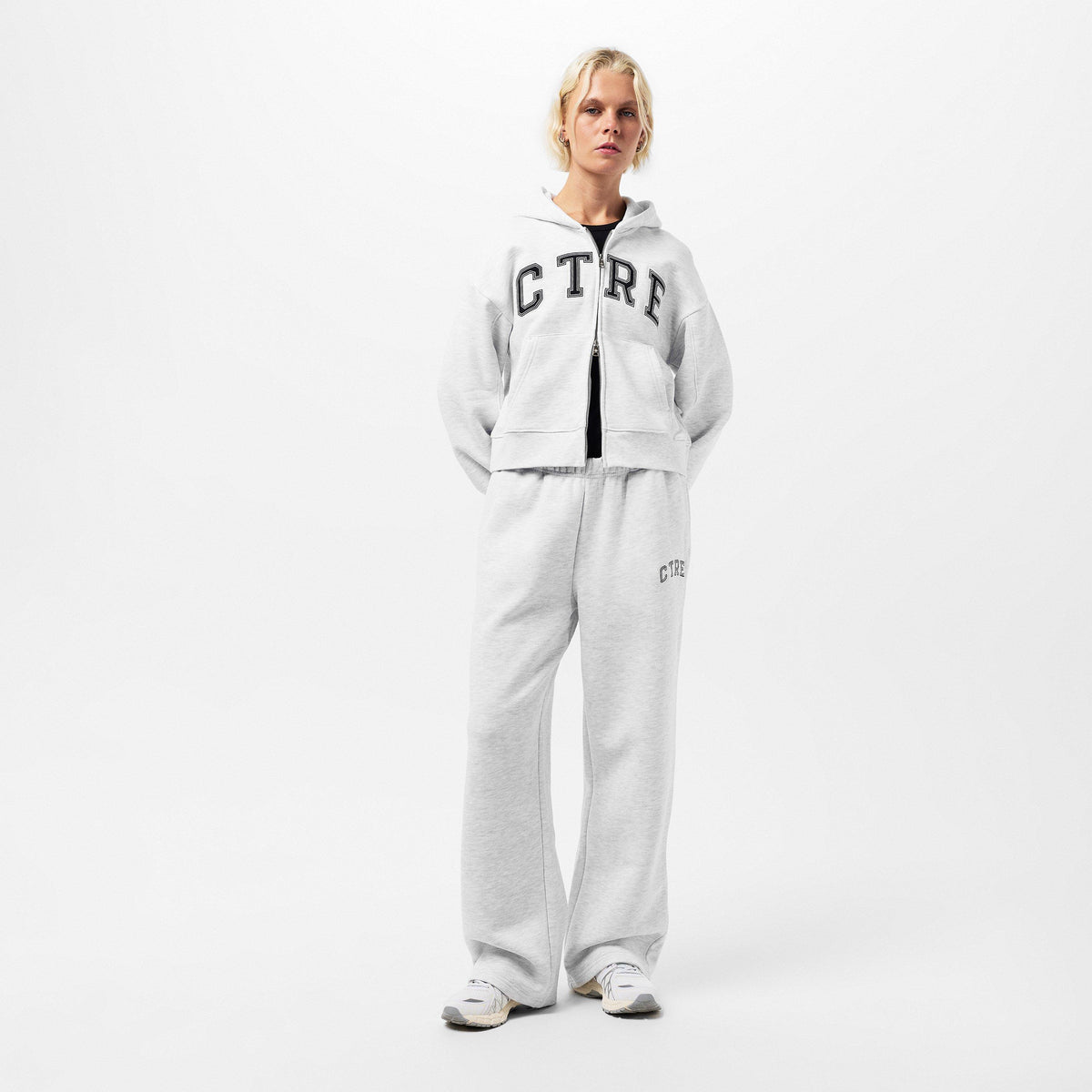 Grey - The Couture Club - Womens CTRE Applique Zip Hoodie - 6