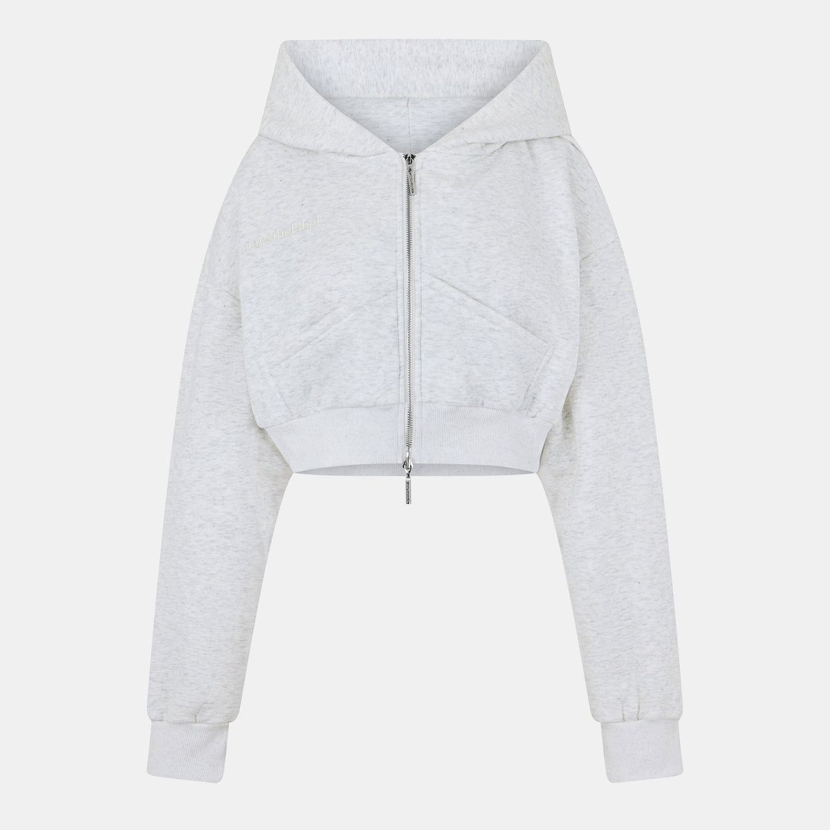 Stone - Mars The Label - Womens Classics Cropped Zip Hoodie - 1