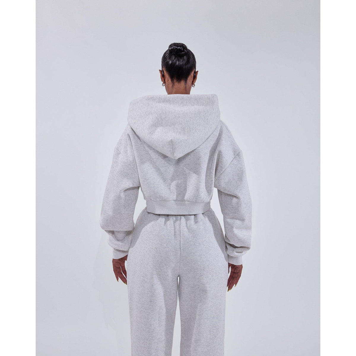 Stone - Mars The Label - Womens Classics Cropped Zip Hoodie - 4