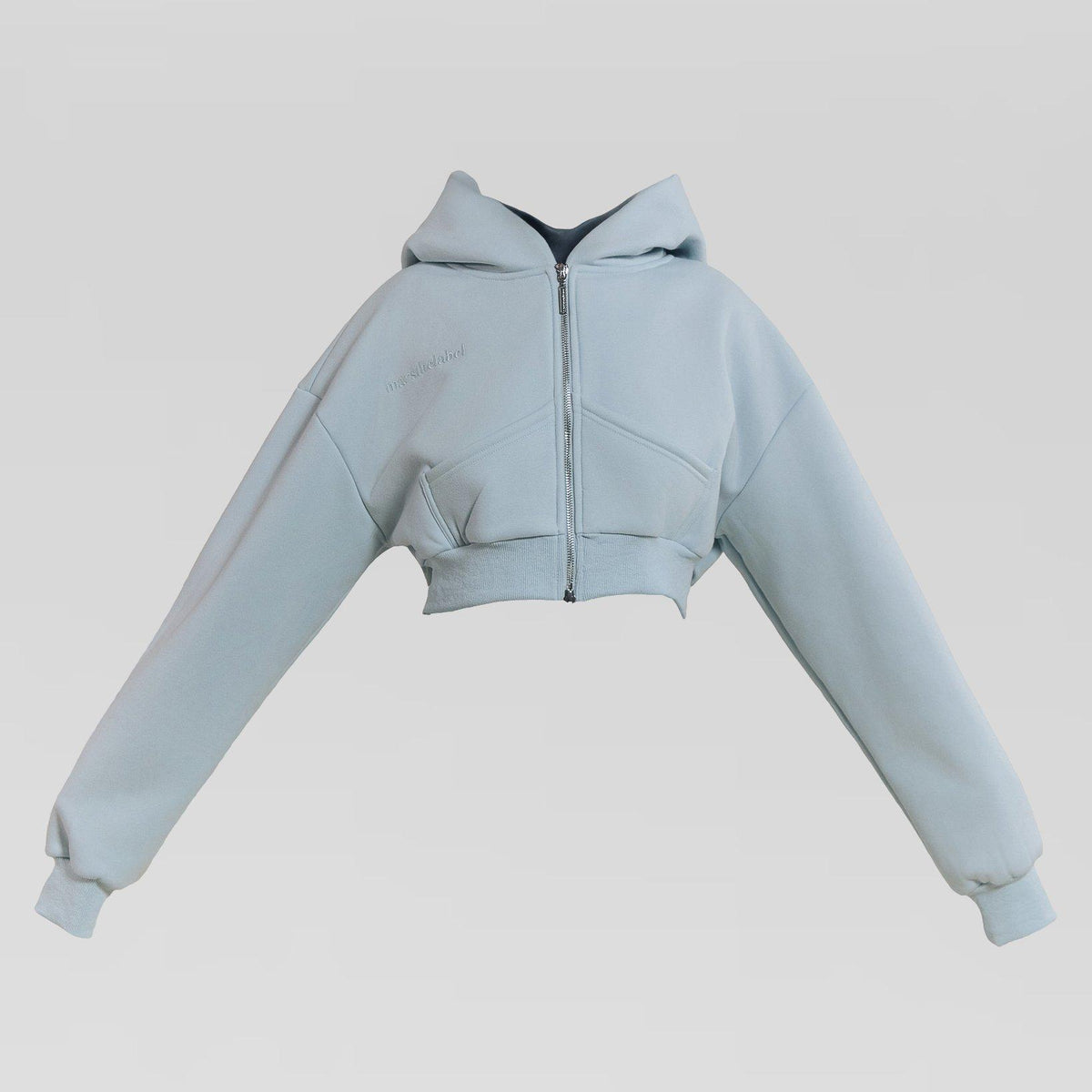 Baby Blue - Mars The Label - Womens Classics Cropped Zip Hoodie - 1