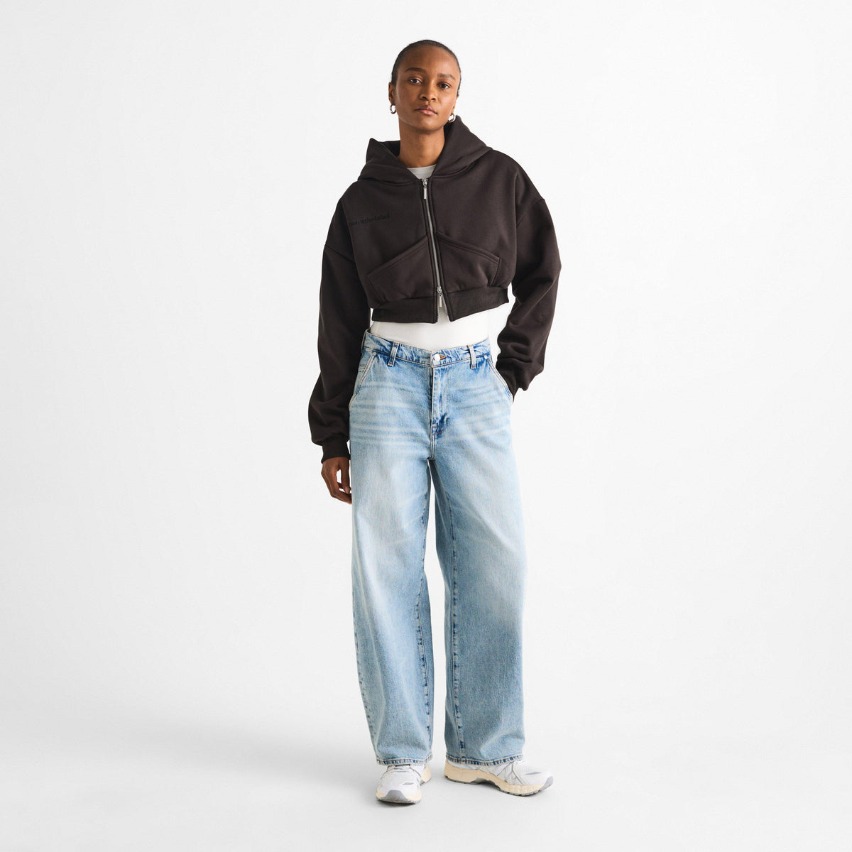 Chocolate - Mars The Label - Womens Classics Cropped Zip Hoodie - 6