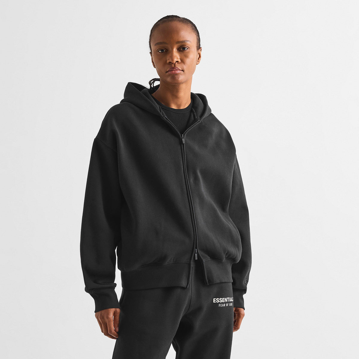 Black - Fear Of God Essentials - Women's Zip Hoodie - 3