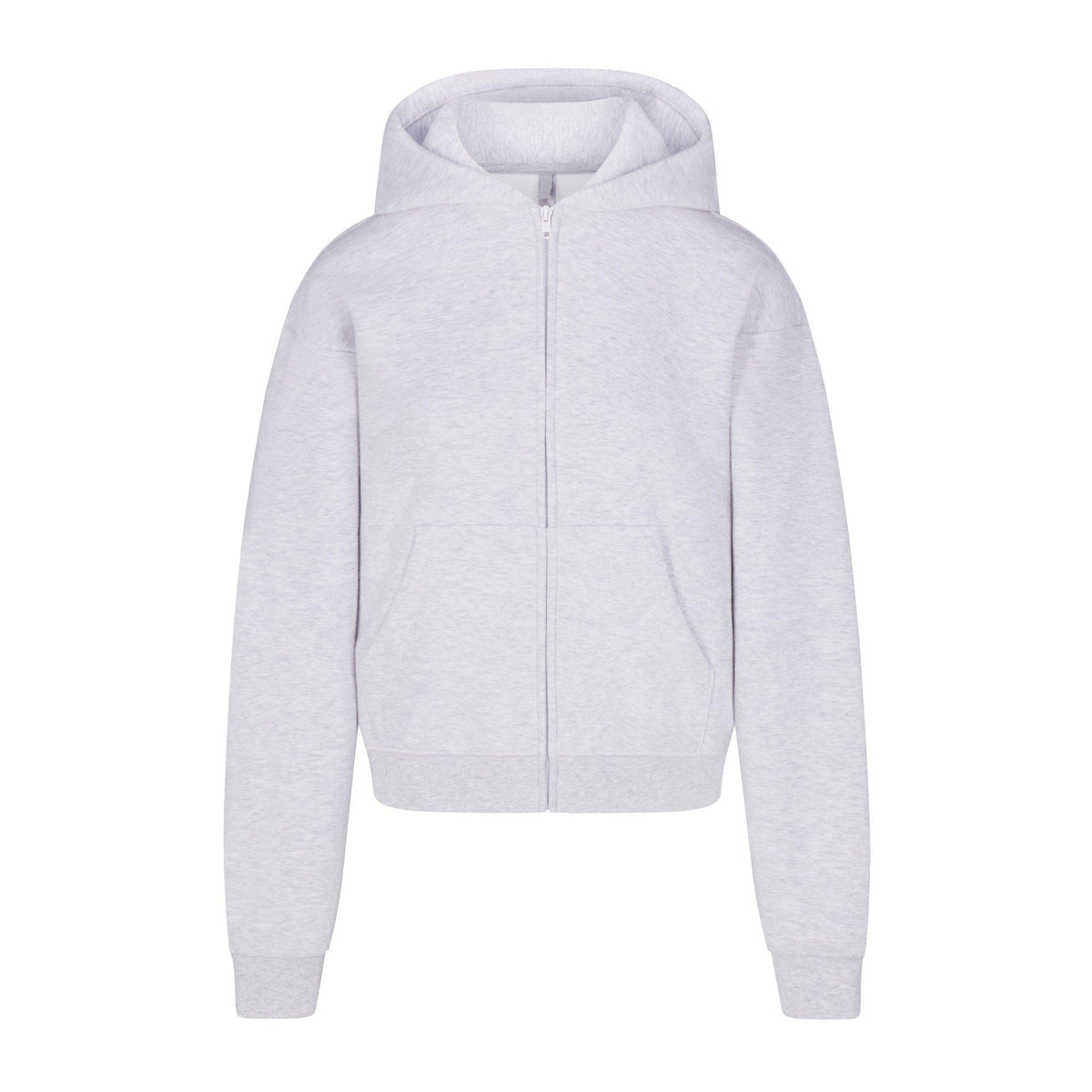 Light Hthr Grey - SKIMS - Womens Cotton Fleece Classic Zip Up Hoodie - 1